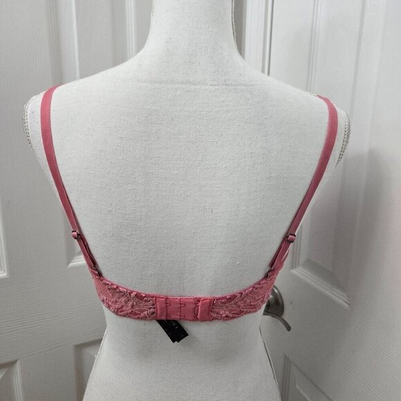 Natori Pink Lace Floral Underwire Bra 36D Romantic Pinup Coquette Valentine's - Picture 4 of 14